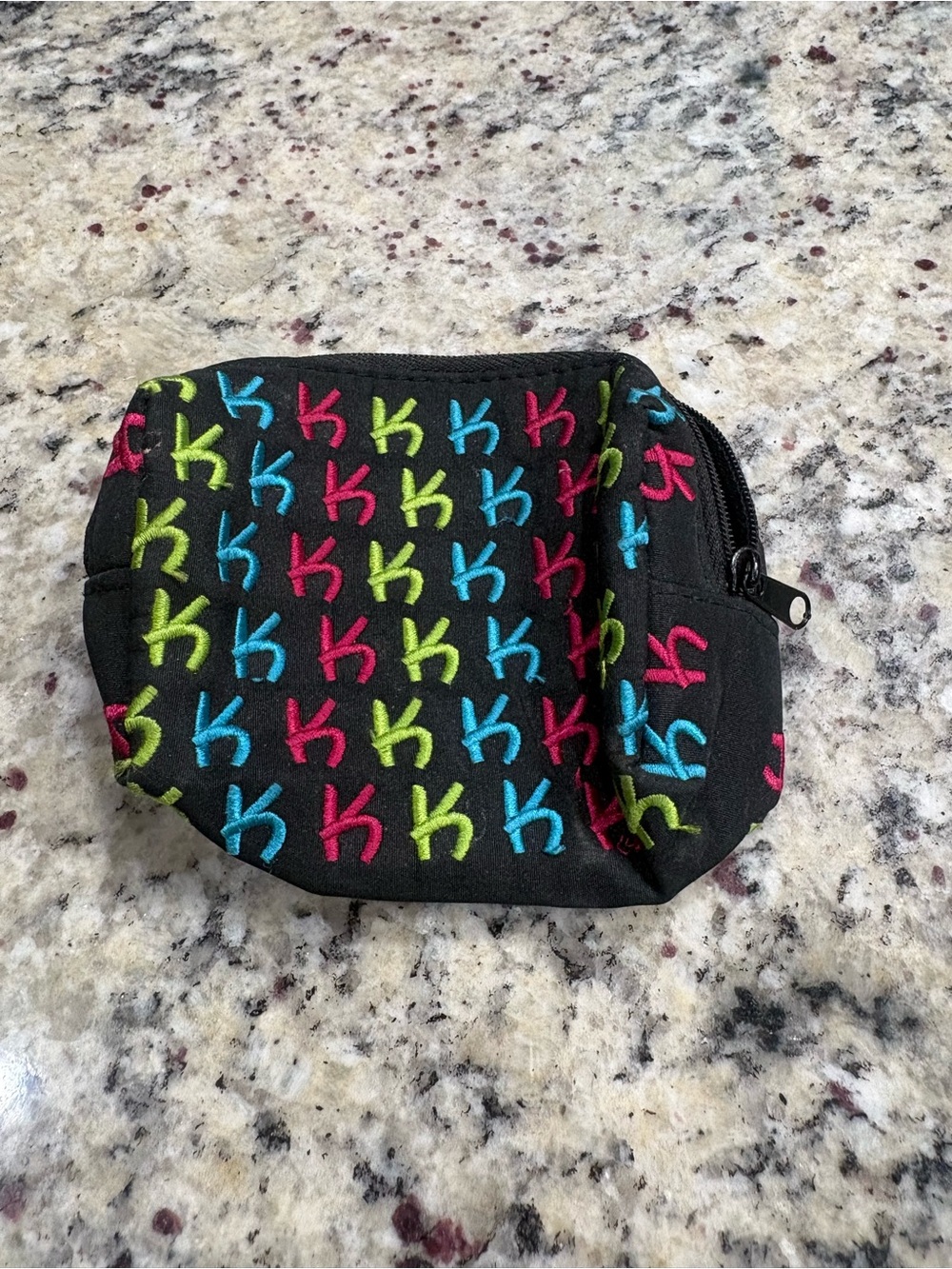 Olivia Mullins Co “K” monogrammed printed small pouch bag GUC